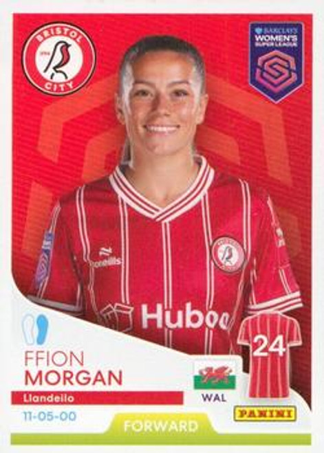 #116 Ffion Morgan (Bristol City) Panini Women's Super League 2024 Sticker Collection