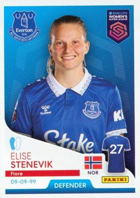 #139 Elise Stenevik (Everton) Panini Women's Super League 2024 Sticker Collection