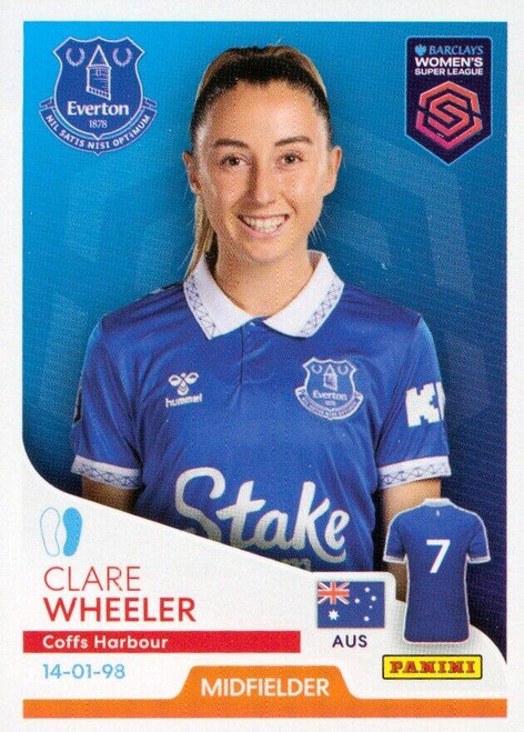 #140 Clare Wheeler (Everton) Panini Women's Super League 2024 Sticker Collection