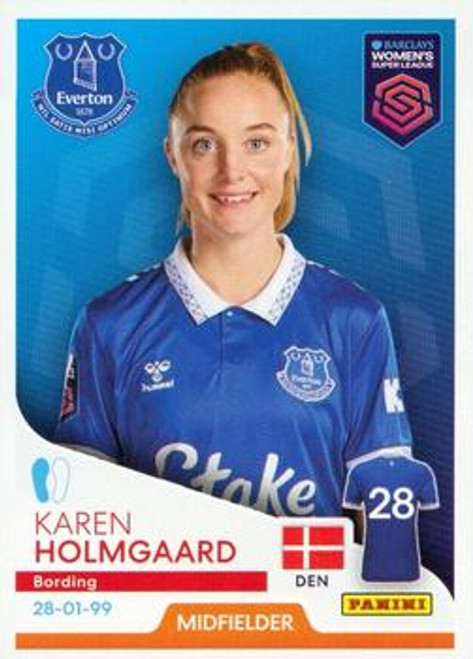 #147 Karen Holmgaard (Everton) Panini Women's Super League 2024 Sticker Collection