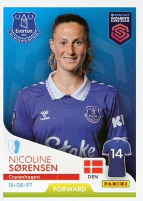 #149 Nicoline Sorensen (Everton) Panini Women's Super League 2024 Sticker Collection