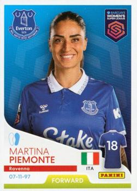 #150 Martina Piemonte (Everton) Panini Women's Super League 2024 Sticker Collection