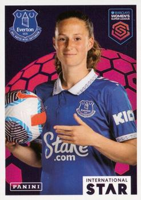 #157 Nicoline Sorensen (Everton) Panini Women's Super League 2024 Sticker Collection INTERNATIONAL STARS