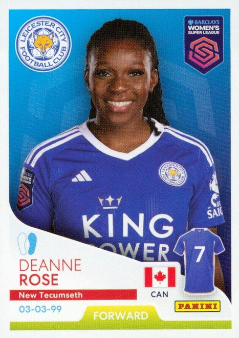 #176 Deanne Rose (Leicester City) Panini Women's Super League 2024 Sticker Collection