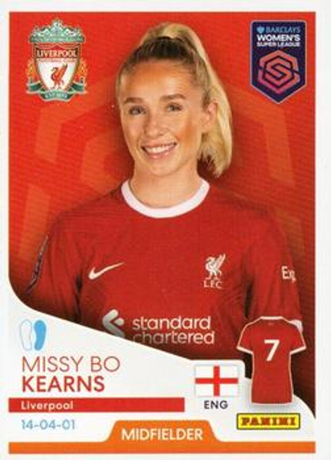 #189 Missy Bo Kearns (Liverpool) Panini Women's Super League 2024 Sticker Collection