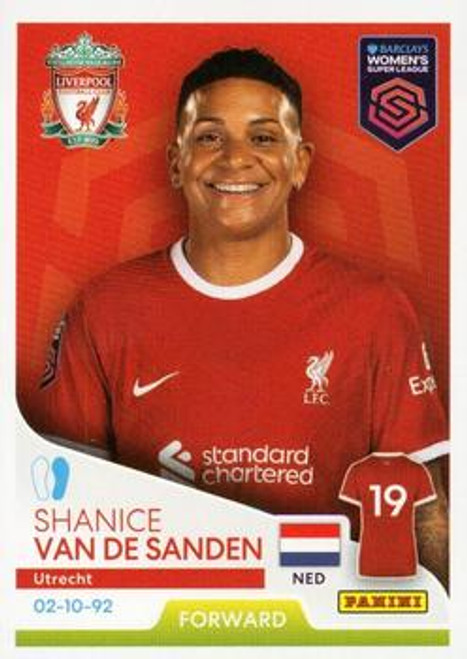 #195 Shanice van de Sanden (Liverpool) Panini Women's Super League 2024 Sticker Collection