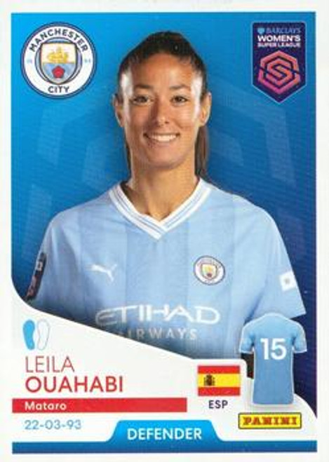 #204 Leila Ouahabi (Manchester City) Panini Women's Super League 2024 Sticker Collection