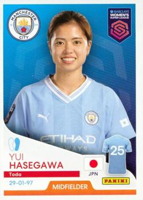 #209 Yui Hasegawa (Manchester City) Panini Women's Super League 2024 Sticker Collection