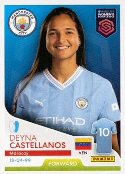 #212 Deyna Castellanos (Manchester City) Panini Women's Super League 2024 Sticker Collection