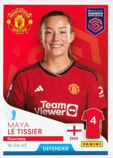 #218 Maya Le Tissier (Manchester United) Panini Women's Super League 2024 Sticker Collection