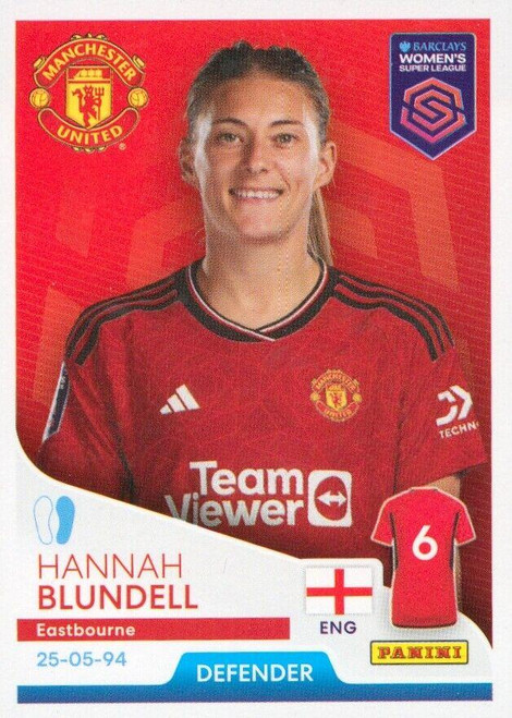 #219 Hannah Blundell (Manchester United) Panini Women's Super League 2024 Sticker Collection