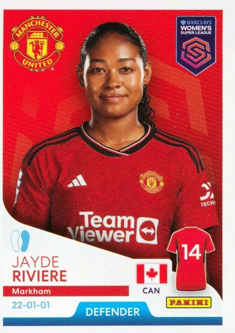 #220 Jayde Riviere (Manchester United) Panini Women's Super League 2024 Sticker Collection