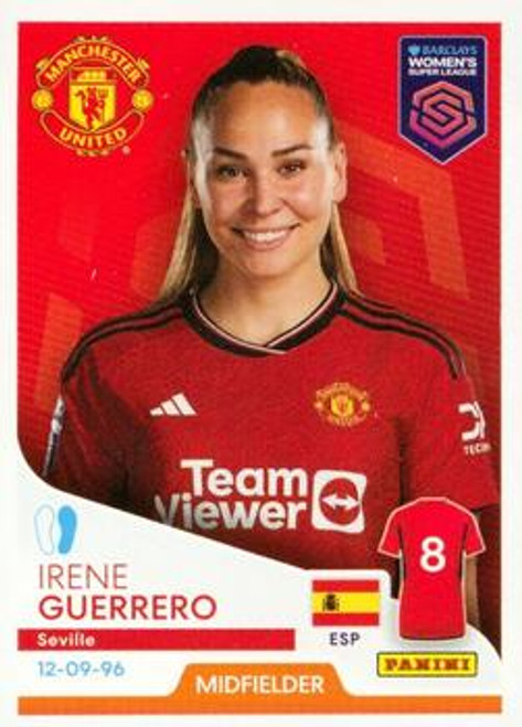 #223 Irene Guerrero (Manchester United) Panini Women's Super League 2024 Sticker Collection