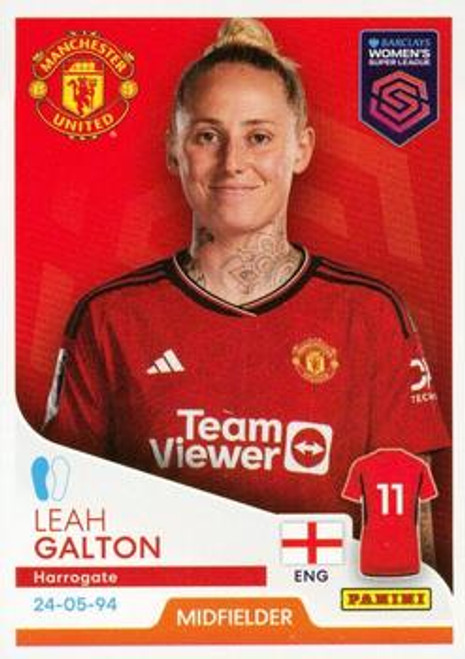 #225 Leah Galton (Manchester United) Panini Women's Super League 2024 Sticker Collection