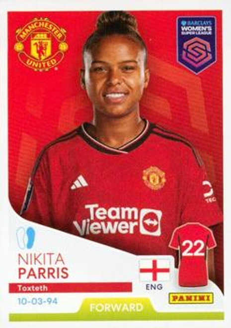 #230 Nikita Parris (Manchester United) Panini Women's Super League 2024 Sticker Collection