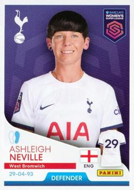 #237 Ashleigh Neville (Tottenham Hotspur) Panini Women's Super League 2024 Sticker Collection