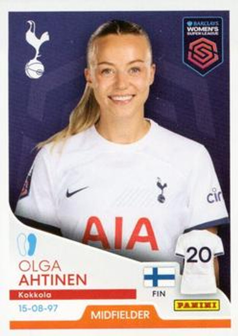 #240 Olga Ahtinen (Tottenham Hotspur) Panini Women's Super League 2024 Sticker Collection