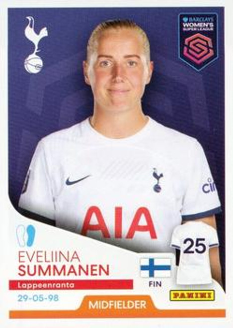 #242 Eveliina Summanen (Tottenham Hotspur) Panini Women's Super League 2024 Sticker Collection