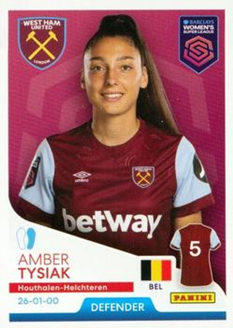 #253 Amber Tysiak (West Ham United) Panini Women's Super League 2024 Sticker Collection