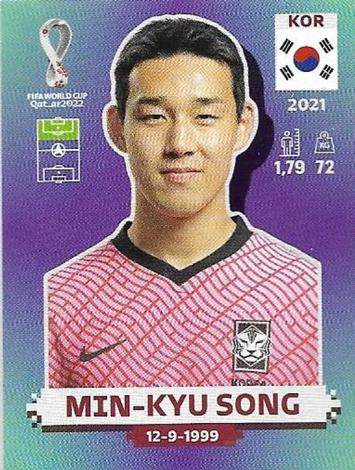 #KOR20 Min-kyu Song (South Korea) Panini Qatar 2022 World Cup Sticker Collection