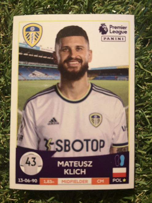 #302 Mateusz Klich (Leeds United) Panini Premier League 2023 Sticker Collection