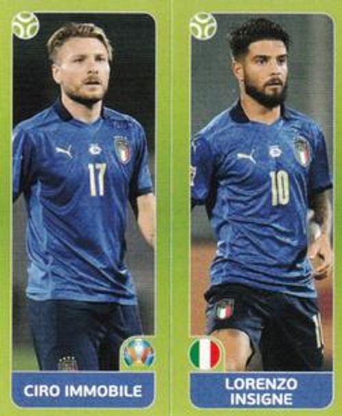 #36 Immobile/ Insigne (Italy) Panini Euro 2020 Tournament Edition Sticker Collection - ORANGE