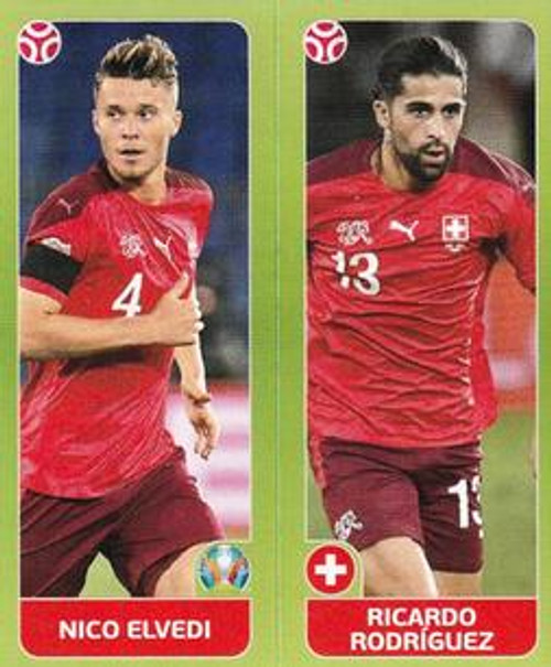 #39 Elvedi/ Rodriguez (Switzerland) Panini Euro 2020 Tournament Edition Sticker Collection - ORANGE