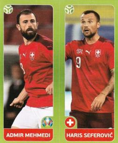 #43 Mehmedi/ Seferovic (Switzerland) Panini Euro 2020 Tournament Edition Sticker Collection - ORANGE