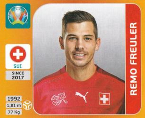 #54 Remo Freuler (Switzerland) Panini Euro 2020 Tournament Edition Sticker Collection - ORANGE