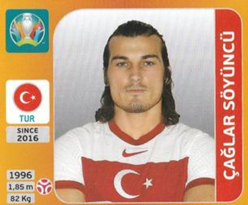 #74 Çaglar Söyüncü (Turkey) Panini Euro 2020 Tournament Edition Sticker Collection - ORANGE