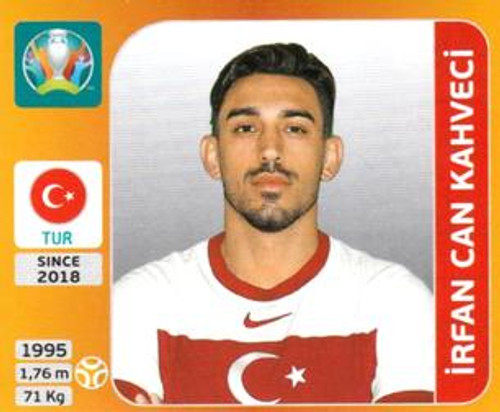 #76 Irfan Can Kahveci (Turkey) Panini Euro 2020 Tournament Edition Sticker Collection - ORANGE