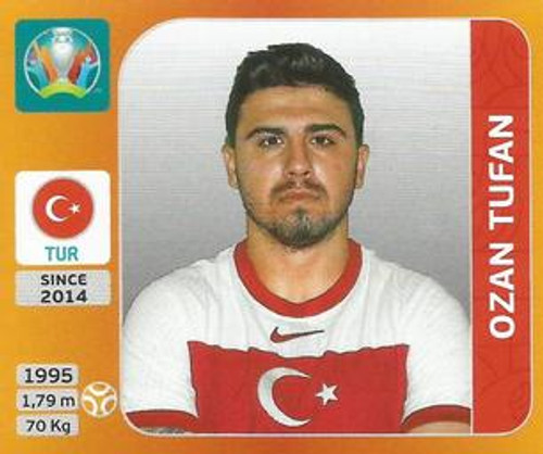 #78 Ozan Tufan (Turkey) Panini Euro 2020 Tournament Edition Sticker Collection - ORANGE