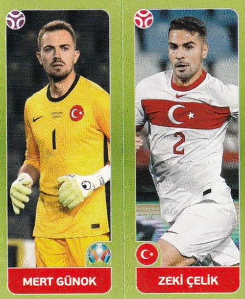 #86 Gunok/ Celik (Turkey) Panini Euro 2020 Tournament Edition Sticker Collection - ORANGE
