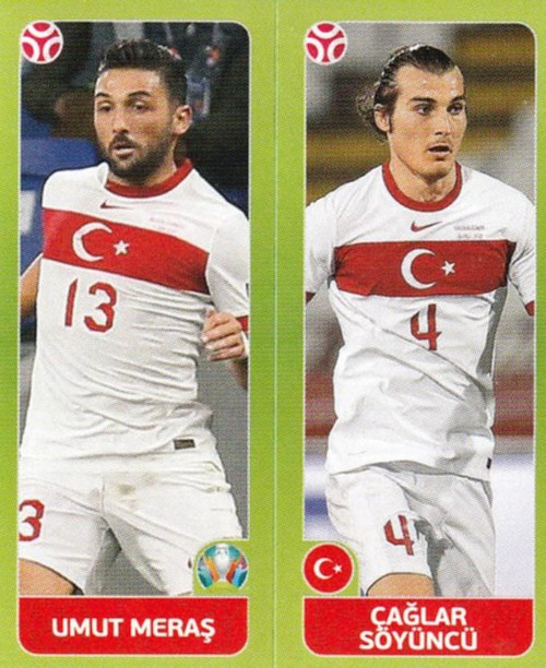 #88 Meras/ Soyuncu (Turkey) Panini Euro 2020 Tournament Edition Sticker Collection - ORANGE
