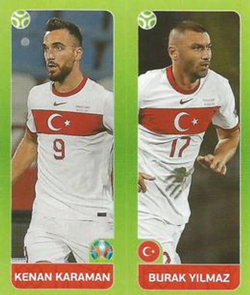 #91 Karaman/ Yilmaz (Turkey) Panini Euro 2020 Tournament Edition Sticker Collection - ORANGE