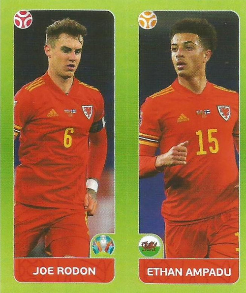 #94 Rodon/ Ampadu (Wales) Panini Euro 2020 Tournament Edition Sticker Collection - ORANGE