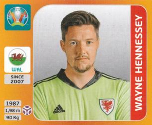 #99 Wayne Hennessey (Wales) Panini Euro 2020 Tournament Edition Sticker Collection - ORANGE