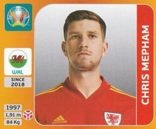 #104 Chris Mepham (Wales) Panini Euro 2020 Tournament Edition Sticker Collection - ORANGE