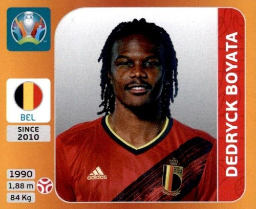 #127 Dedryck Boyata (Belgium) Panini Euro 2020 Tournament Edition Sticker Collection - ORANGE