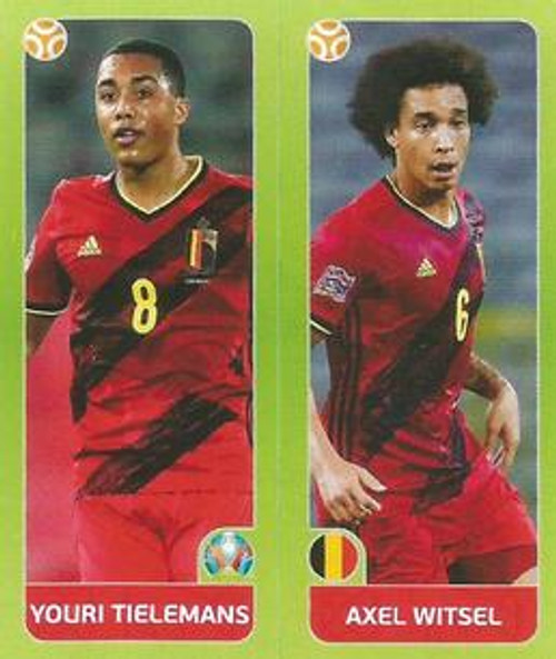 #147 Tielemans/ Witsel (Belgium) Panini Euro 2020 Tournament Edition Sticker Collection - ORANGE