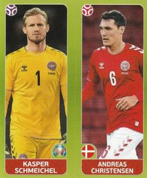 #150 Schmeichel/ Christensen (Denmark) Panini Euro 2020 Tournament Edition Sticker Collection - ORANGE