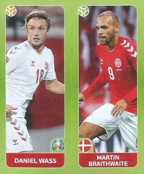 #154 Wass/ Braithwaite (Denmark) Panini Euro 2020 Tournament Edition Sticker Collection - ORANGE