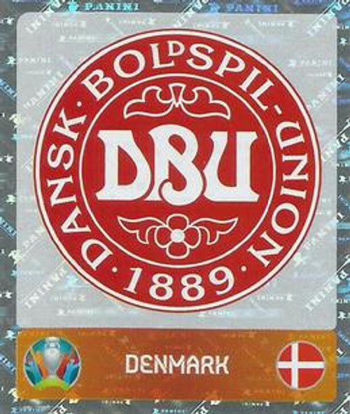 #156 Logo (Denmark) Panini Euro 2020 Tournament Edition Sticker Collection - ORANGE