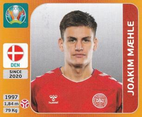 #162 Joakim Mæhle (Denmark) Panini Euro 2020 Tournament Edition Sticker Collection - ORANGE