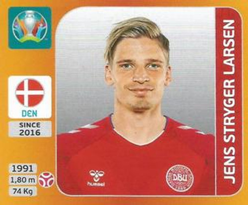 #163 Jens Stryger Larsen (Denmark) Panini Euro 2020 Tournament Edition Sticker Collection - ORANGE