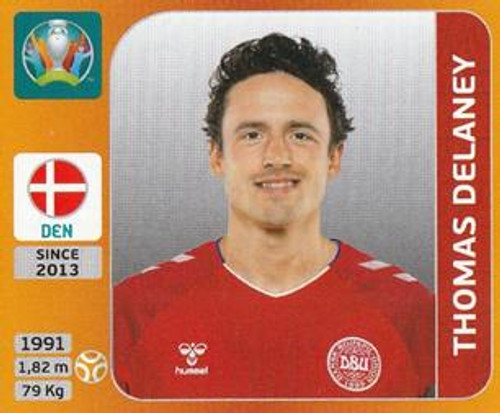 #166 Thomas Delaney (Denmark) Panini Euro 2020 Tournament Edition Sticker Collection - ORANGE