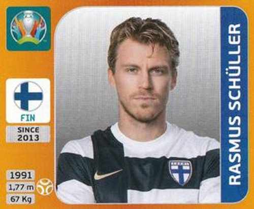 #191 Rasmus Schüller (Finland) Panini Euro 2020 Tournament Edition Sticker Collection - ORANGE