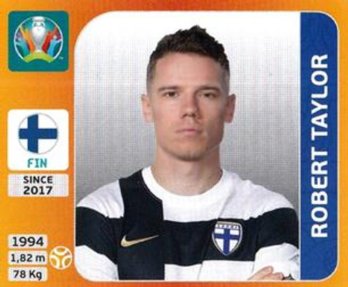 #194 Robert Taylor (Finland) Panini Euro 2020 Tournament Edition Sticker Collection - ORANGE