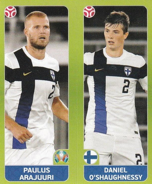 #199 Arajurri/ O'Shaughnessy (Finland) Panini Euro 2020 Tournament Edition Sticker Collection - ORANGE