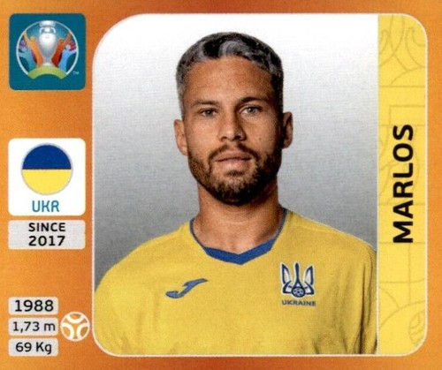 #335 Marlos (Ukraine) Panini Euro 2020 Tournament Edition Sticker Collection - ORANGE